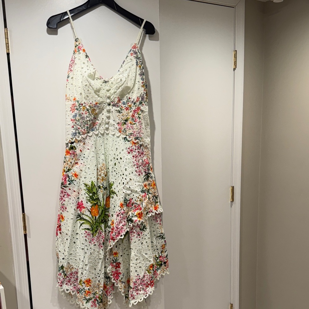 Farm Rio Delicate Forest Scarves MIDI dress